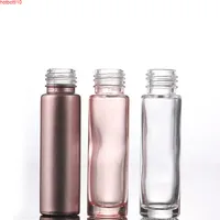 Üst satış boş 10 ml rulo cam şişeler parfüm uçucu yağ şişesi gül altın rulo-on flakon ve plastik kap 1000 adet / grup