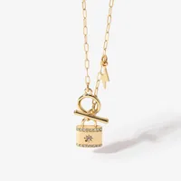 قلادة القلائد OT عصا مشبك الزركون قفل بندنوان للنساء العصرية طويلة مطلية بالذهب سلسلة قلادة شيني تشيكوسلوفاكيا مجوهرات