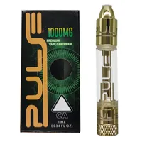 Ship from USA Pulse or OEM Vape Cartridge Pen Ceramic Coil Atomizers 510 Thread Cartridges Gold Tip E Cigarettes 1.0ml Empty Thick Oil Cart Vaporizer with Packing Box