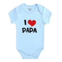 Kiddiezoom Baby Boy Girl Clothes Short Sleeve Jag älskar Papa Print Summer Romper Born Jumpsuits Rompers Product