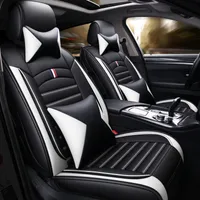 Autocovers Universal Fit Car Accessories Interior Seat Cover For Sedan SUV Durable PU Leather Adjustable Five Seaters Full Set 5pcs Covers