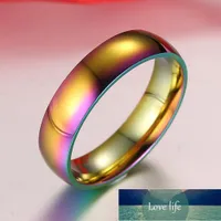 Eenvoudige Rainbow Rvs Pride Ring voor Lesbische Gay Wedding Engagement Band Man Jewelry Groothandel