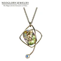 Neoglory Rhinestone Moda Łańcuch Naszyjniki Wisiorki Biżuteria 2020 Marka Zdobiony Kryształami z Swarovskiego