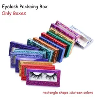 DHL 3D Mink Eyelashes Caja Láser Falso Eyelash Case Paquete Paquete 3 Estilos Cajas de embalaje de pestañas sin bandeja