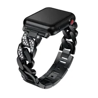 Para a Apple Watch Bands 40mm 44mm Strap de Metal Luxury Chain Bracelet Diamond