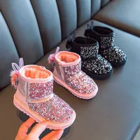 Niños botas cálidas niños niñas invierno botas de nieve con pelaje 1-6 años niños botas de nieve niños zapatos inferiores suaves