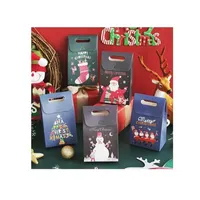 Hurtownie Christmas Gift Paper Boxes Assorted Xmas Theme Designs Wrap na prezenty Cukierki Cookie Biscuit Bisctuit Picks Packing Bag