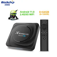 X88 Pro 20 Ses Uzaktan Android 11.0 TV Kutusu RK3566 4 GB / 8 GB 32 GB 64 GB 8K Set üstü Kutuları