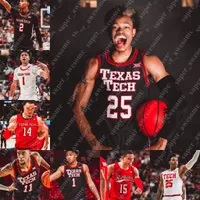 NCAA Texas Tech Basketball Jersey Bryson Williams Kevin Mccullar Terrence Shannon Jr Kevin Ovanor Davion Warren Adonis Arms Marcus Santos-Silva Jarrett Culver