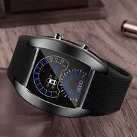Regarder la mode Hommes Digital Light Flash Turbo Speedometer Sports Voiture Voiture Mètre exécutant des montre-bracelets Relogio