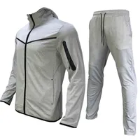 Teech Polar Erkek Eşofman Moda Erkek 2022 Koşu Açık Iki Parça Set Kış Sıcak Ceket Trackpants Toptan