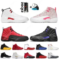 With socks Fashion 12 Women Basketball Shoes Arctic Punch Pink With Box 12s Mens Sneakers Dark Concord Flu Game White Trainers