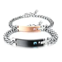 O presente do dia dos namorados gravou jóias da corrente de jóias Braceletes Unisex Moda CN (Origem) Link,