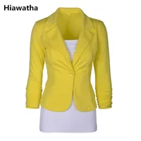 Hiawatha Frauen Blazer 2021 Candy Color Slim Kurzjacke Mode Büro Dame Stil Anzug BL029 Damen Anzüge Blazer