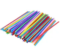 2021 One Time Use Flexible Plastic Drinking Straws, Extra Long Disposable Bendy Party Fancy Straws
