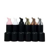 Matt Black Travel Soap Bottle Plastskum Flaskor Mini Foaming Pump Dispenser för rengöring Kosmetik Förpackning 60ml