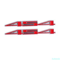 2x Chrome Red 454 Letters Emblem Car Fender Rear Badge Nameplate Stickers for El Camino Chevelle Corvette