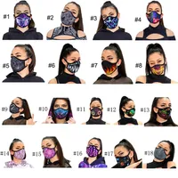Digital Printing decorativo Lavabile in polvere traspirante Fashion Face Masks UV Unisex Mask 18 Colors per scegliere WHOLEA54 A13