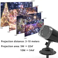 Strings LED Stage Light Snowflake White Snowstorm Projector Christmas Atmosphere Holiday Party Decor Lamp Remote Control