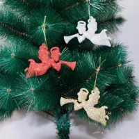 Decoraciones de Navidad 3 unids encantos Bailar mixta Alas Angel Alas Lágrimas Colgantes DIY 12 * 9cm