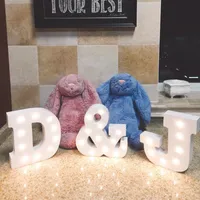 Night Lights Alphabet Lamp White Plastic Letter LED Light Marquee Sign Home Culb Outdoor Indoor Wall Decoration