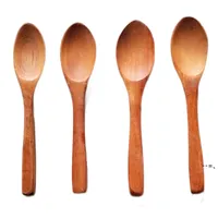 NEWChildren Wooden Small Spoon Eco-Friendly Long Handle Wood Spoons Honey Scoop Soup Scoops Hotel Kitchen Dining Tableware LLB10092