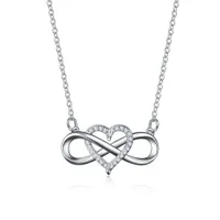 Noué amour collier simple mode creux 8 mots forme coeur en forme de coeur de la clavicule chaîne bijoux femmes mariage