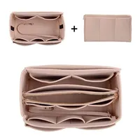Förvaringspåsar filt Make Up Organizer för Travel Inner Purse Portable Cosmetic Bag med dragkedja Makeup Handväska toalettartiklar