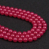 Inne prawdziwe naturalne czerwone rubys kamienie koraliki korundowe okrągłe luźne dla biżuterii Making bransoletka Naszyjnik 6mm 8mm 15 "Strand