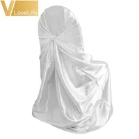 Chair Covers 10pcs/lot Wedding Universal Self Tie Satin Cover Banquet Event Xmas Home El Dinner Party Decoration Supply