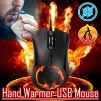 Wired Warmer Ratos aquecidos para Jogos de PC Jogos 2400 DPI com 6 botões Fio Gaming Silent USB Optical Mouse para Laptop Caderno Presentes de Natal