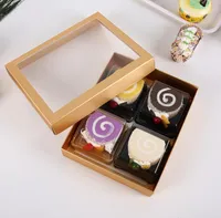 Weißgold Geschenkpapier Verpackungsbox mit Fenster Geburtstag Hochzeit Verpackung Candy Cookies Cup Kuchenboxen