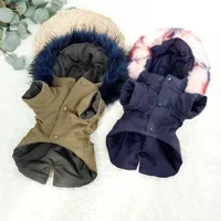 Dog Coat Hoodies for Small Medium Dog Windproof Pet Clothing Fleece Lined Puppy Jacket Warm Winter Dog Clothes Fur