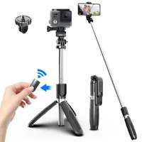 100 cm Einstellbare Wireless Bluetooth Selfie Stick Faltbares Mini-Stativ-Telefon-Self-Stick mit Bluetooth-Fernbedienung für iOS und H1106