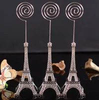 Bruiloft Gift 16.5cm Parijs Eiffel Tower Card Houders Brozen Place / Naam / Foto / Visitekaartje Houder Clip Message Board Clip