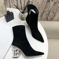 Laarzen 2021 sapatos de couro mulher botas zouto alto apontou tenen metaal zouto's tornozeLo bota f