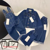 Kids Clothing Sets Girl Boy Denim Jacket Outwear Top Jeans Coat Fashion Classic Overalls Shorts Baby Trousers Jacket 4 Styles Child Suits