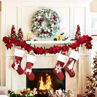 Bolsa de regalo de Navidad para ni￱os Adultos Rojo Calceter￭a navide￱a Ornamento de ￡rboles de Navidad Bolsas de dulces para ni￱os A￱o Nuevo Partido para la fiesta Decoraci￳n de calcetines decorativos