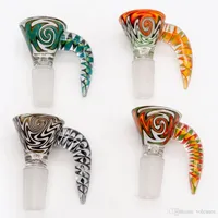 14mm 18mm glass bowl Male Joint Handle Beautiful Slide bowl piece smoking Accessories For Bongs Water Pipes