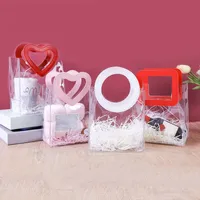 Gift Wrap Transparent PVC Packaging Box Christmas Bag Packing Candy Bridesmaid Wedding Souvenir Flower Year 2022