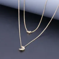 Naszyjniki wisiorek malutki złoty początkowy naszyjnik serce A-Z List Choker księżyc prezent dla kobiet dzieci biżuteria