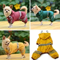 Hundekleidung Haustierkleidung wasserdichte leichte Regenmantel Regenjacke Poncho mit Streifen reflektierender Welpenpets Mantel Regenbekleidung