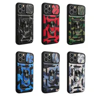 Push Window Camouflage Car Ring Case Telefon dla iPhone 13 Pro Max 12 11 x XR XS 7 8 Plus Case Cover