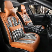 Flax fashion stitching PU Leather Car seat cover fit Volkswagen Jetta Santana Lavida Sagitar Automobile interior seater cushion