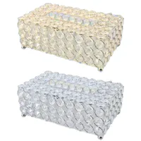 Tissue Boxes & Napkins Crystal Box Simple Home Living Room Coffee Table Drawers Desktop Napkin Storage Creative Car Gold+Silver