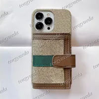 Modedesigner plånbok telefonfodral för iPhone 14 14pro 14plus 13 12 11 pro max xr xsmax korthållare läder täckficka med klockband bälte