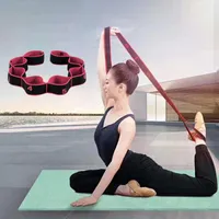 Vuxen Yoga Pull Strap Belt Högkvalitativ Nylon Elastic Latin Stretch Band Loop Pilates Fitness Exercise Resistance Bands