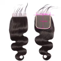 Factory Direct Supply For Wholesale 5x5 Transparent Lace Closure Pre Plucked Natural Hairline Brazilian Remy Body Wave Human Hair