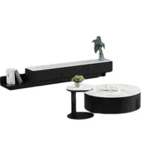 Nordic small apartment living room furniture minimalist light luxury rock board TV cabinet coffee table combination set