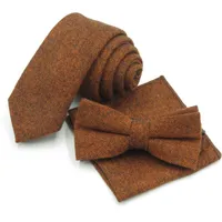 Бантики галстуки Weiliboyin сплошной коричневый красный галстук набор шерсть мужская галстука бабочка качалка карманный квадрат узкий для мужчин dot gravata slim 6cm
